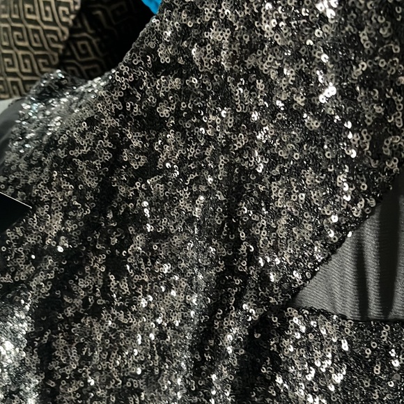 (A) Black sequin Bebe dress. Perfect holiday party dress!! - Picture 7 of 7